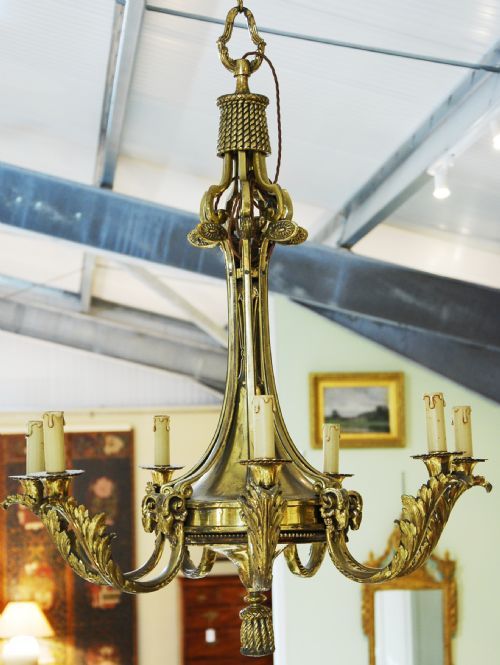 An Early 20th Century Decorative French Brass Ceiling Light