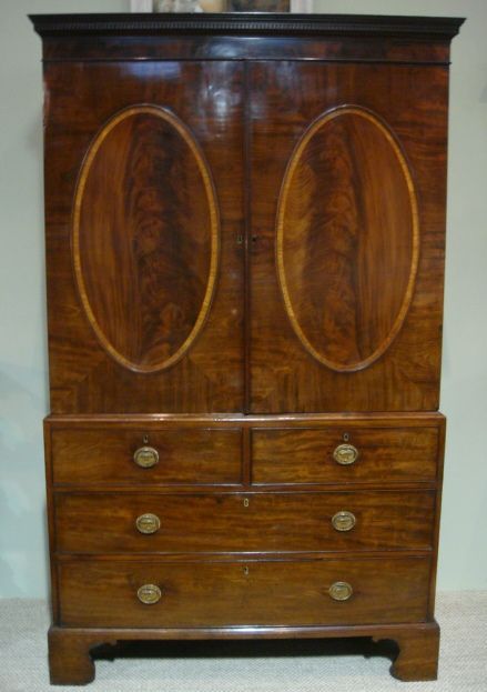 A George 111 Mahogany Linen Press
