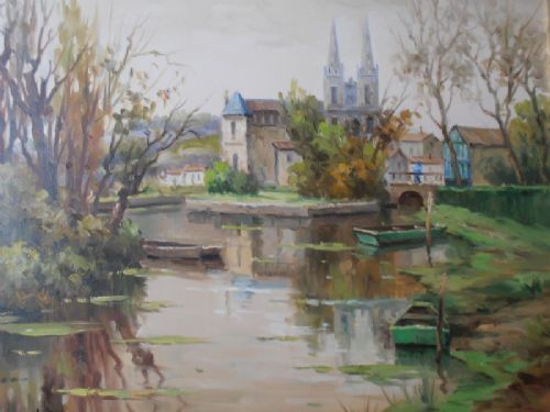 fig 1. Lucien Chenu 'Church on the Edge of Marshes', La Vendee, France
