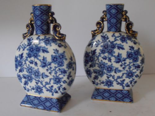 Pair of 19th Century Ridgway Moonflasks.