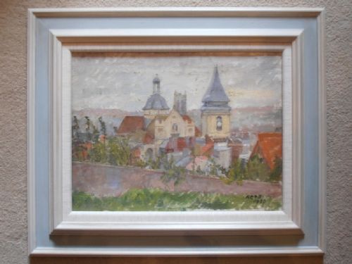 Richard Rees 1900 - 1970,'Rooftops in France' Oil