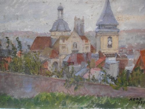 fig 1. Richard Rees 1900 - 1970,'Rooftops In France' Oil