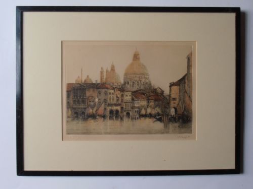 A Dupont 'Venetian Canal Scene'' Coloured Etching