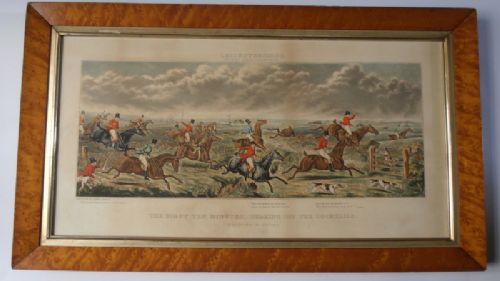 John Dean Paul. Set of Four Aquatints of Hunting Scenes in Maple Frames.