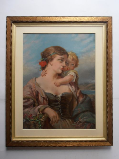'After Life' a Mother and Child, Pastel C1883