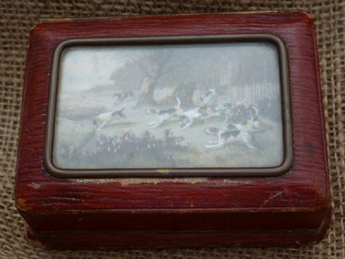 Victorian Vesta Box of Hunting Interest