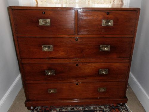 19th Century Teak Military Campaign Chest