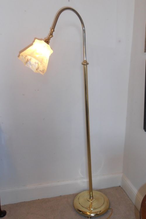 Edwardian Brass Adjustable Standard Lamp
