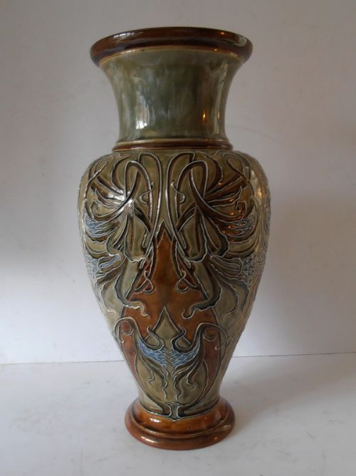A Very Large Royal Doulton Stoneware Vase by Eliza Simmance