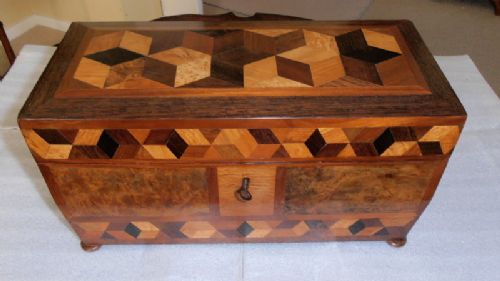 A Quality Regency Parquetry Tea Caddy