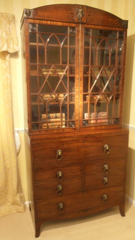 A Regency Mahogany Secretaire Bookcase C 1810