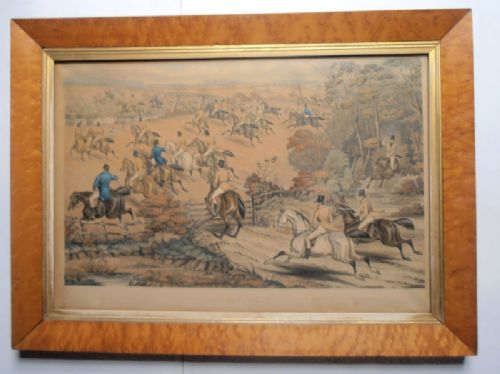 Charles Hunt (1803-1877) a Set of Four Hand Coloured Early 19thc Hunting Aquatints