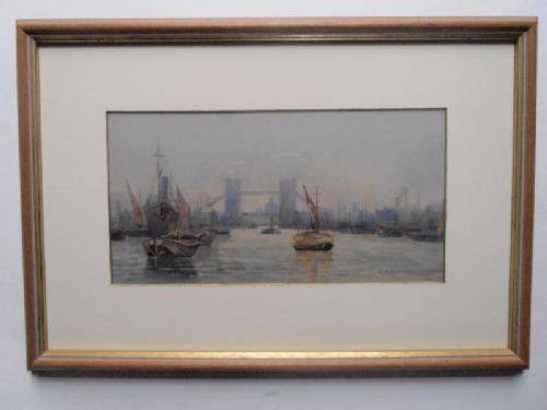Charlotte M Alston, Watercolour 'Tower Bridge' 1896