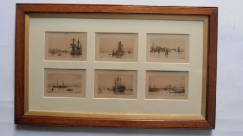 fig 2. Set of Three Framed Sets of 19th Century Etchings by Wilfrid Ball.