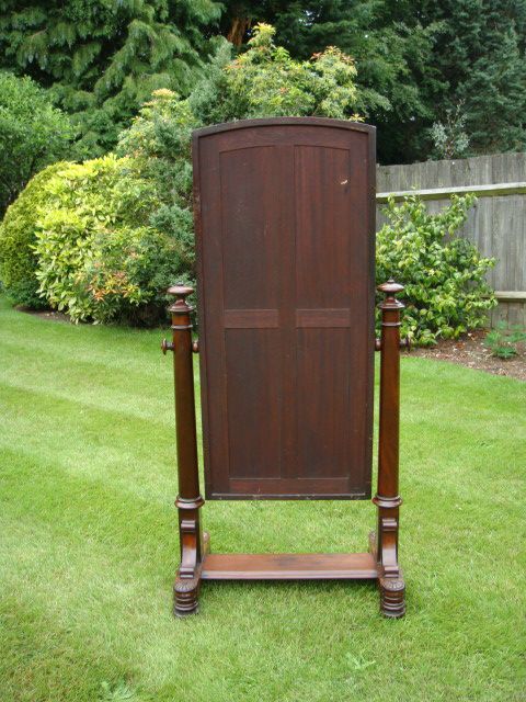 fig 1. A 19th Century figured Mahogany Cheval Mirror