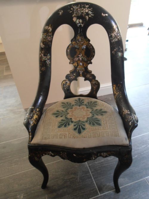 19thc Papier Mache Chair