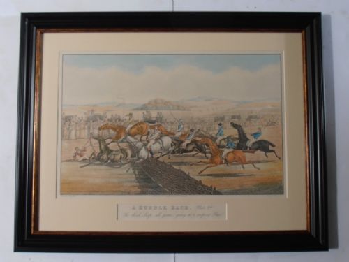 fig 1. After G H Alken, 'A Hurdle Race' , set of four 19thc engravings