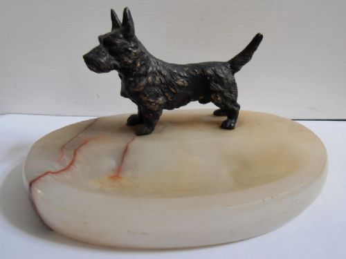 Bronze Scotty Dog on Onyx Base