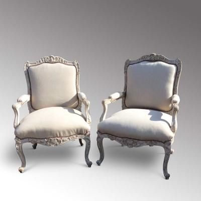 A Pair of Painted Armchairs C1885