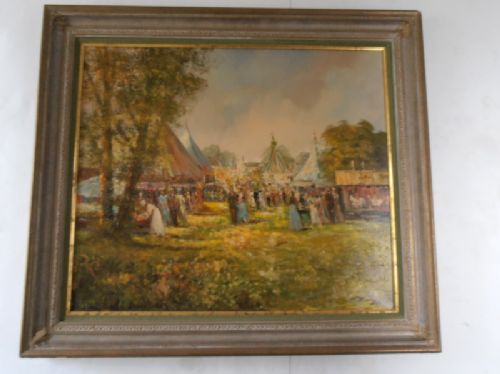 The Fairground, Oil on Canvas, Signed