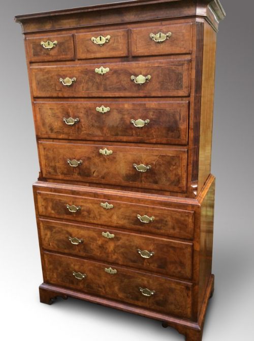 George 1 Walnut Chest on Chest C1715