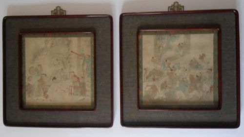 A Set of Four Chinese Coloured Drawings