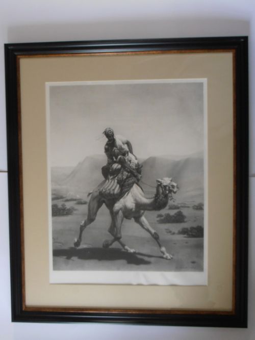 After Horace Vernet, La Poste Au Desert, Engraving