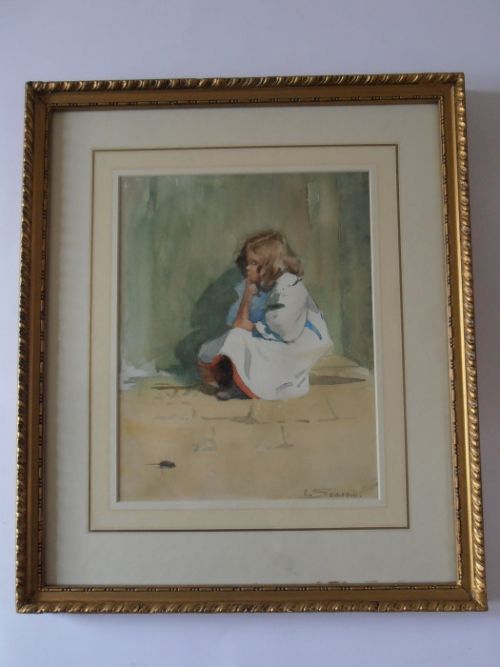 E Sauson, Watercolour 'The Mouse'