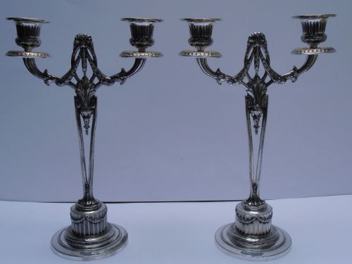 Pair of Wmf Two Branch Candelabra