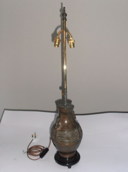 Chinese Bronze Table Light