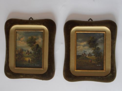 Van Holt - Pair of Small Oil on Copper Landscapes