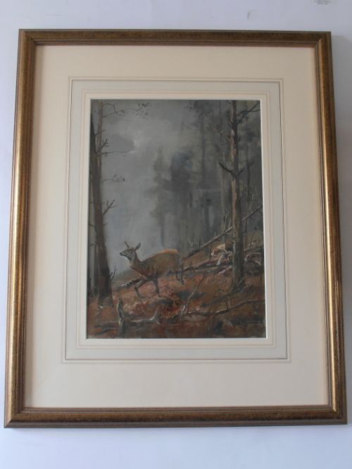 Lionel Edwards. Original Watercolour of the Quantock Staghounds.