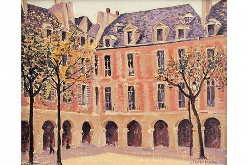 fig 3. Norman Lloyd (Australian, 1897-1985) - 'House of Victor Hugo, Paris' - oil on board