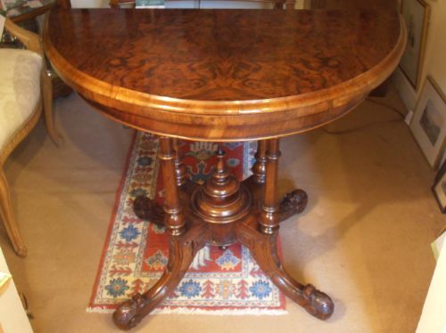 Victorian Burr Walnut Card Table