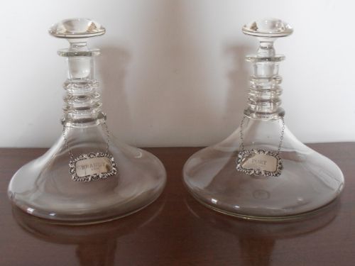 A Pair of Highly Decorative Ships Decanters.