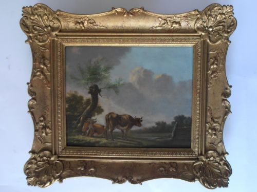 Mid 19thc Oil on Board, Cattle