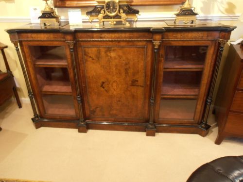 A Walnut Veneer Credenza Circa 1860