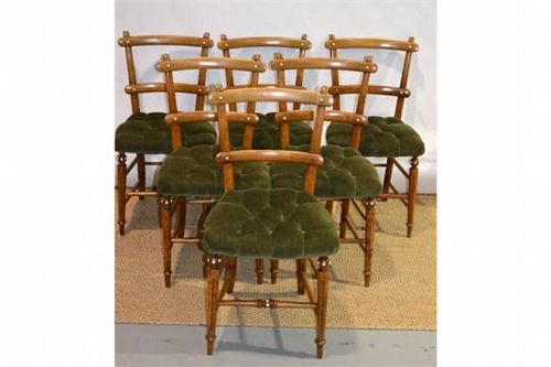 A Set of Six 19thc Beech Chairs