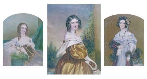 19thc English School Watercolours of Young Ladies