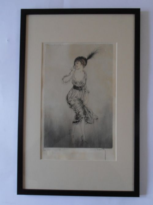 Louis Icart. Etching. "Rosebud"