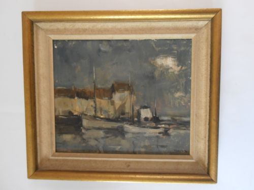 Albert Mascaux -Oil - A Harbour Town