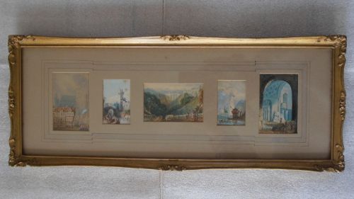 19thc Miniature Continental Watercolours