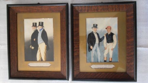 Richard Dighton - Pair of Watercolours - Fred Archer, Lord Falmouth, Admiral Rous and George Payne