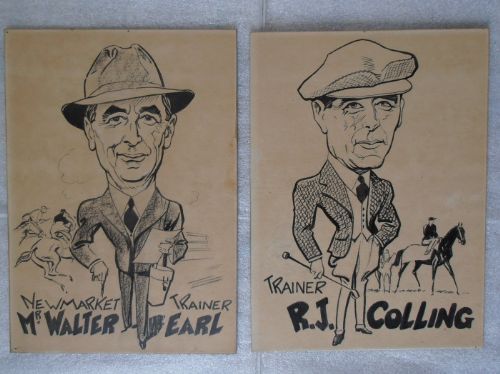 Newmarket Racing Sketches 1930 by Pisani