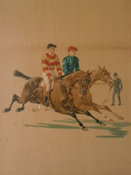 Set of Five French Horse Racing Lithos Published by a Legras C1890
