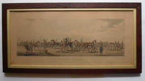 After Henry Alken "Preparing to Start; at Speed; Winning; Weighing and Rubbing Down"