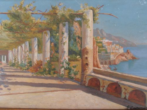 fig 1. Gaetano Capone , Oil on Board,Pergola, Capri.