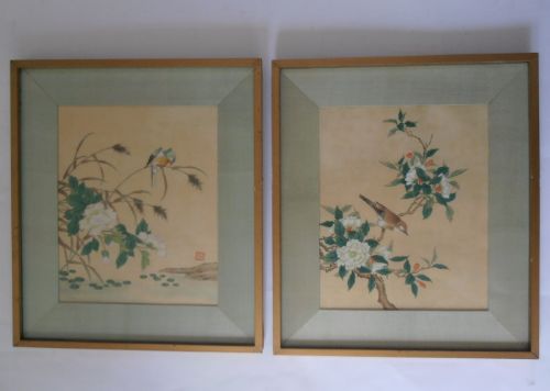 Set of Six Chinese Watercolours on Silk