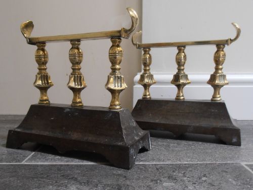Pair Victorian Brass Andirons