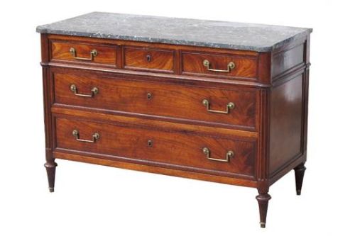 Late 18thc French Louis Xv1 Mahogany Commode Chest